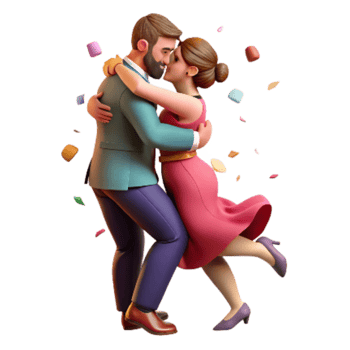 beautiful vintage Passionate Tango Embrace Isolated Transparent Background genuine png