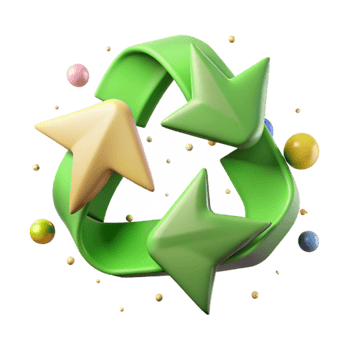 magnificent modern Recycling Symbol Green Arrows Isolated Element high quality png