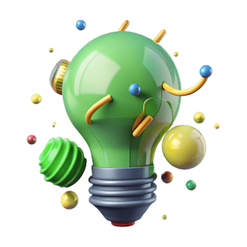 wonderful artistic Green Energy Lightbulb Cutout premium png