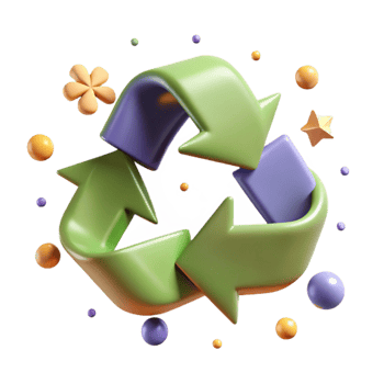 extraordinary abstract Recycle Symbol 3d Isolated on Transparent Background professional png