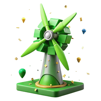 extraordinary classic Green Energy Windmill Cutout detailed png