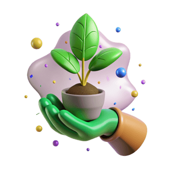 wonderful vintage Green Thumb Holding Small Plant Cutout high quality png