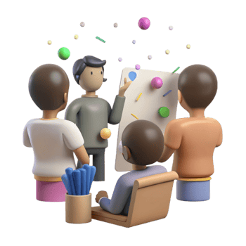 impressive artistic Group Silhouette Brainstorming Meeting Transparent Background high quality png