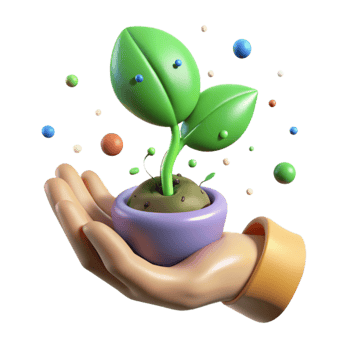 wonderful minimalist Green Sprout Growing in Pot Cutout Element original png
