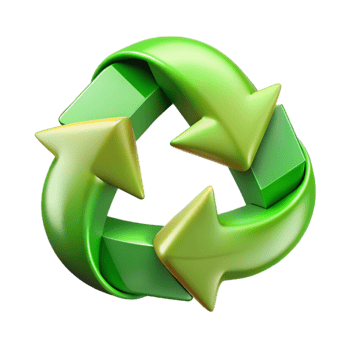 vibrant traditional Green Recycling Arrows Circular Design Cutout detailed png