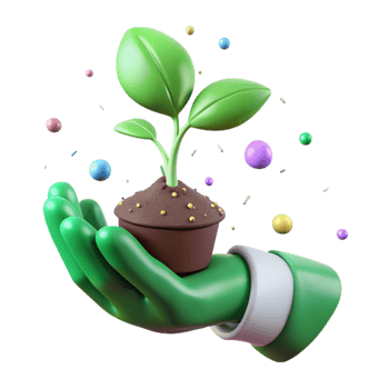 serene contemporary Green Thumb Holding Seedling Isolated original png