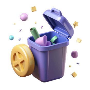 impressive artistic Recycling Bin with Lid Open Isolated Element professional png