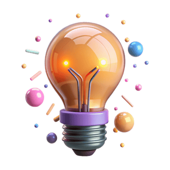 vibrant minimalist Glowing Lightbulb Symbolizing Renewable Energy Isolated original png