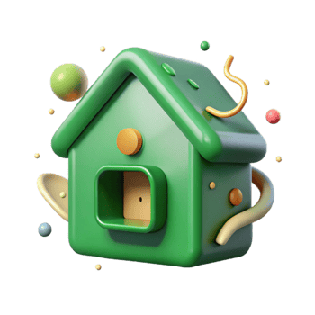 vibrant creative Green Home Icon Minimalist Design Cutout high quality png