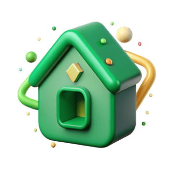 wonderful vintage Green Home Icon Modern Design Cutout Element high resolution png