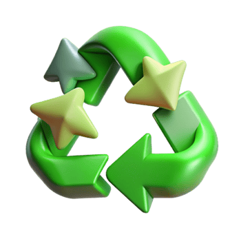vibrant artistic Recycling Symbol with Green Arrows Transparent Background png