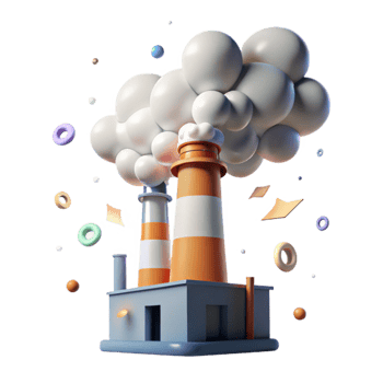 impressive vintage Pollution Smoke From Factory Chimney Transparent Background png
