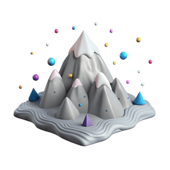 stunning rustic Hand Drawn Mountain Sketch Cutout on White Background authentic png