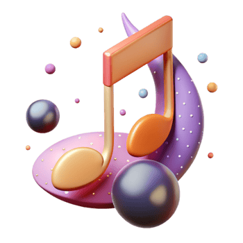 vibrant contemporary Musical Note Quarter Note Isolated Cutout original png