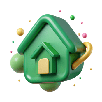 wonderful rustic Green Home Icon Minimalist Design Cutout high quality png