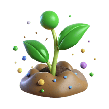 serene classic Green Sprout Emerging From Soil Cutout premium png