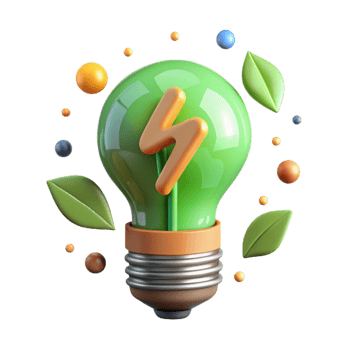 beautiful contemporary Green Energy Symbol in Lightbulb Cutout original png
