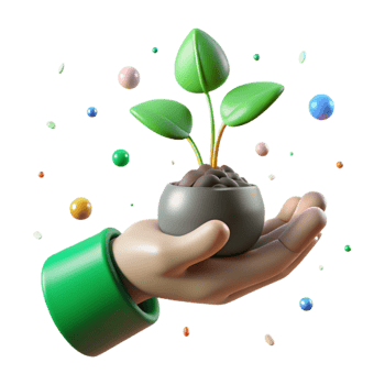 impressive minimalist Hand Holding Up Seedling Isolated with Green Hues high resolution png