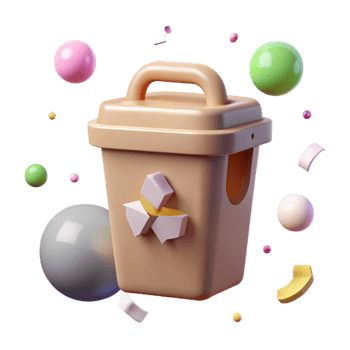 elegant rustic Recycling Bin Icon Cutout with Simple Style genuine png