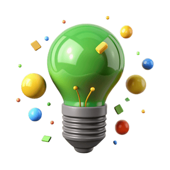 elegant abstract Green Energy Lightbulb Icon Flat Design Isolated detailed png
