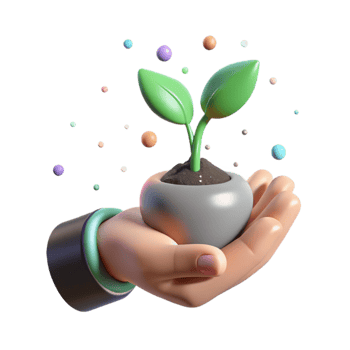 beautiful contemporary Hand Holding Seedling Soft Lighting Isolated Element detailed png