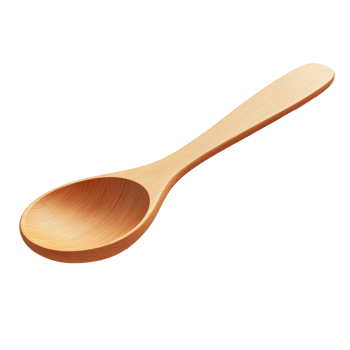 Wooden Kitchen Spoon with Natural Finish Isolated on the Transparent Background png