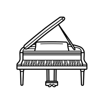 Soft Piano Icon Line Isolated Clipart on White Background vector