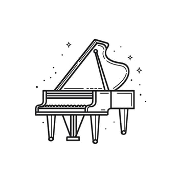 Modern Piano Icon Line Isolated Clipart with Subtle Texture vector