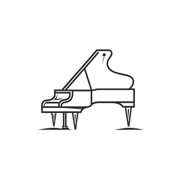 Elegant Piano Line Art Graphic Template in HD Quality vector