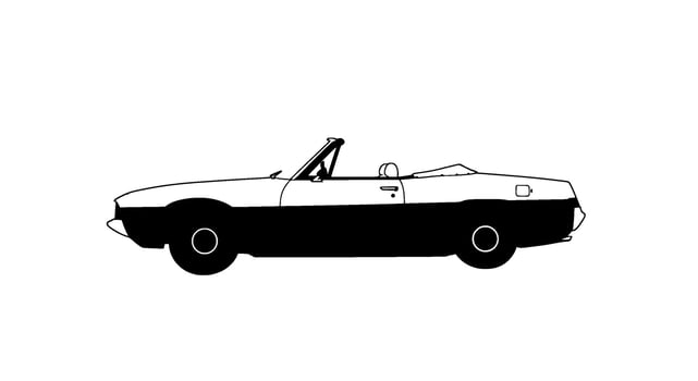 Classic Convertible Car Silhouette vector