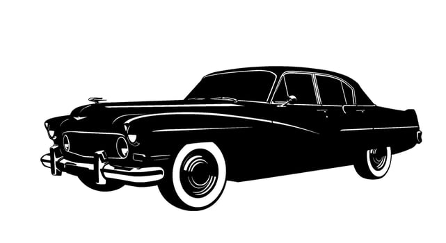 Classic Car Silhouette Monochrome Vintage Sedan vector