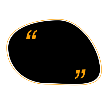 A black and yellow oval with two quotes on it png