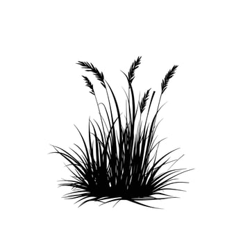 Minimalist Of Grass Design Element on White Background vector