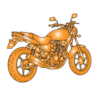 Motorcycle Line Art design with a sport bike outline in crisp illustration form vector