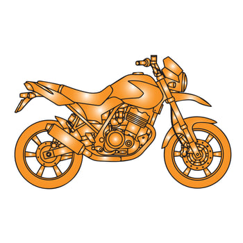Modern Bike Drawing in clean motorcycle line art style for graphic projects vector