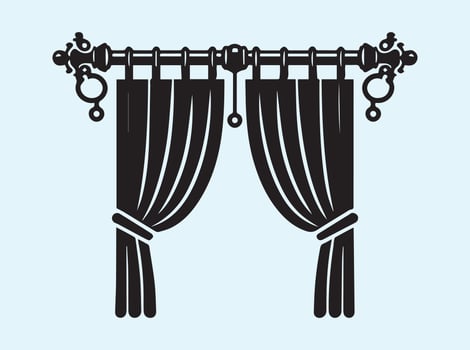 Wall-Mounted Curtain Rod vector