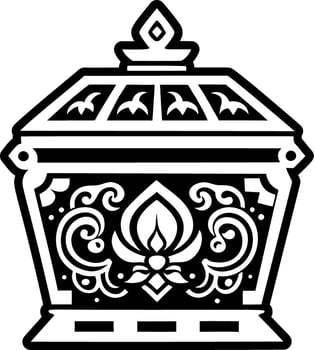 A solid style icon of golden relic symbol vector
