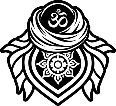 A glyph style icon of blessed shawl tattoo vector