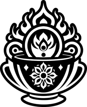 A solid style icon of sacred drink tattoo vector