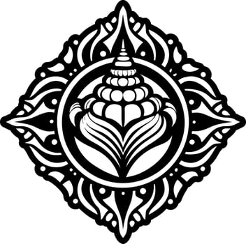 A solid style icon of conch tattoo vector