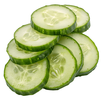 Stack of Fresh Cucumber Slices on Transparent Background png