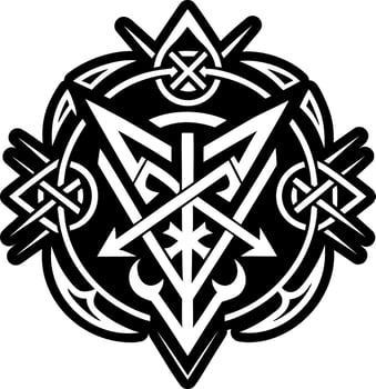 A filled style icon of shaman rune symbol vector