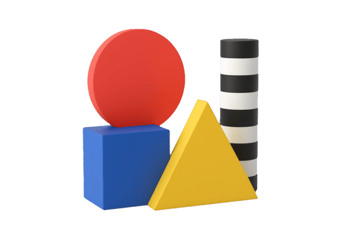 Simple 3D Design with Geometric Shapes in Bauhaus Style png