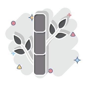 Icon Bamboo. related to Fabric symbol. comic style. design editable vector