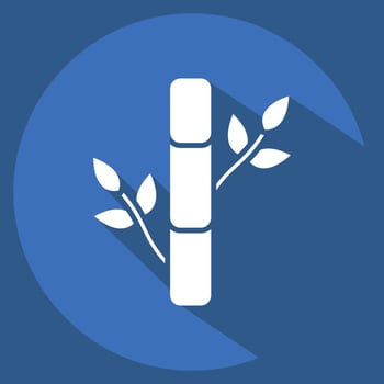 Icon Bamboo. related to Fabric symbol. long shadow style. design editable vector