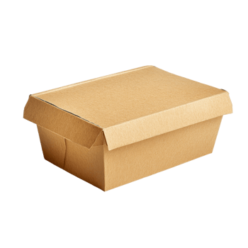 Recycled cardboard food container with a lid. png