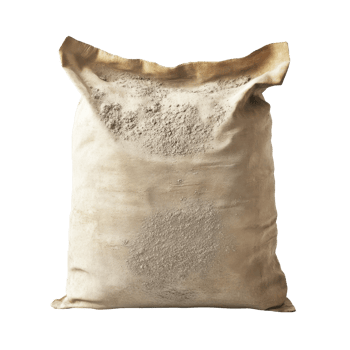 Light beige sack filled with building material. png