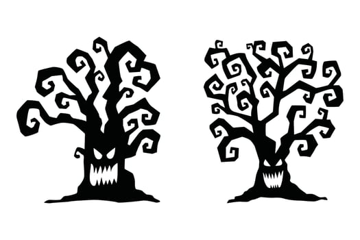 Haunted Dead Tree Silhouette for Halloween vector