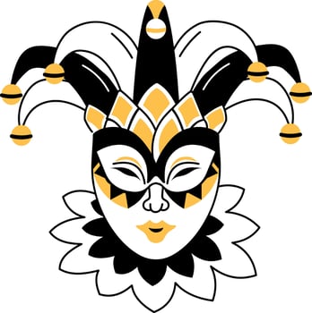 A hand drawn style illustration of a carnival mask vector