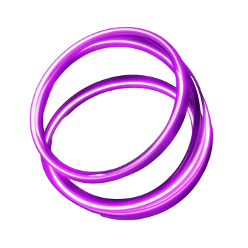 Intertwined, glowing purple rings on a dark backdrop. png